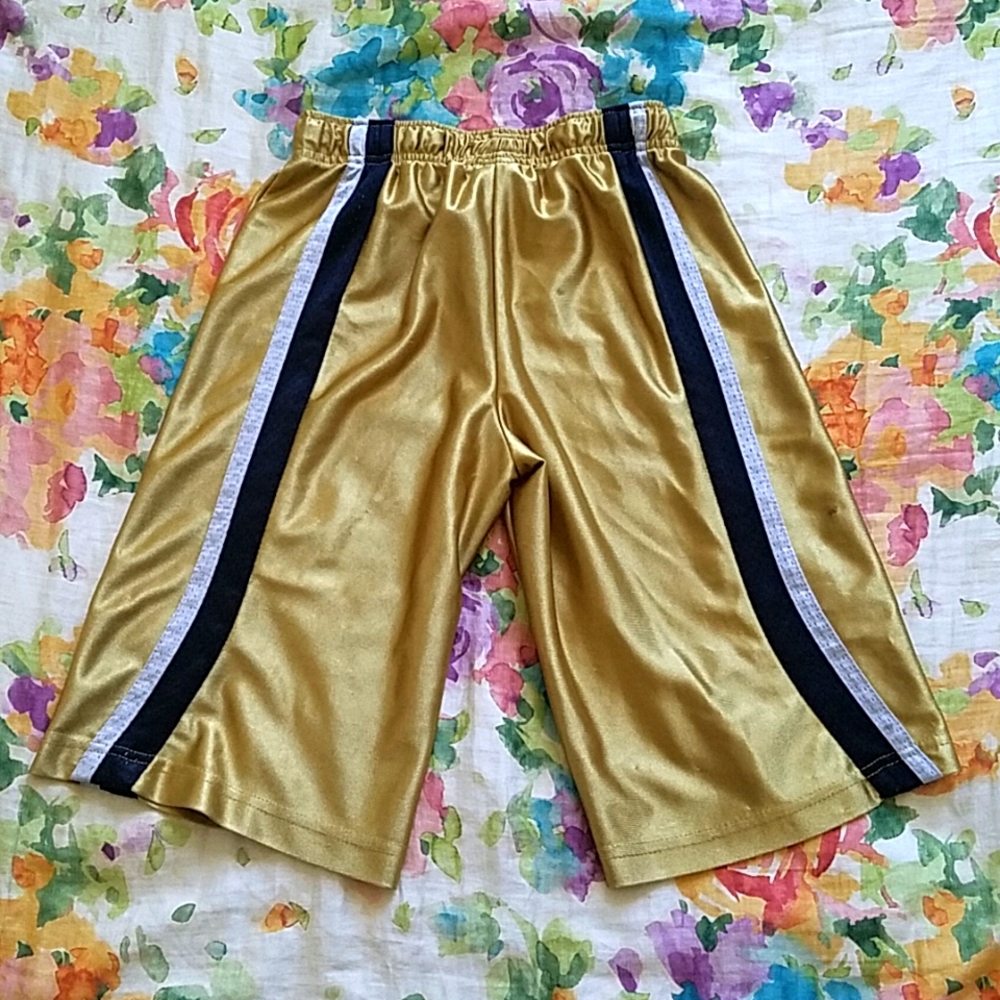 Old Navy Gold/black/white basketball shorts. Size L (10-12). - Picture 2 of 3